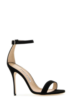 Black suede Chaos sandals Brown MANOLO BLAHNIK (CHAOS9XX0741)