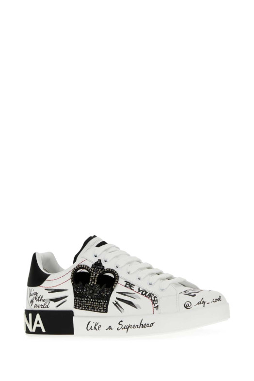 White leather sneakers White/Black DOLCE & GABBANA (CS1760A9AG1)