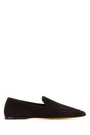 Dark brown suede Awar loafers THE ROW (F1559L303)