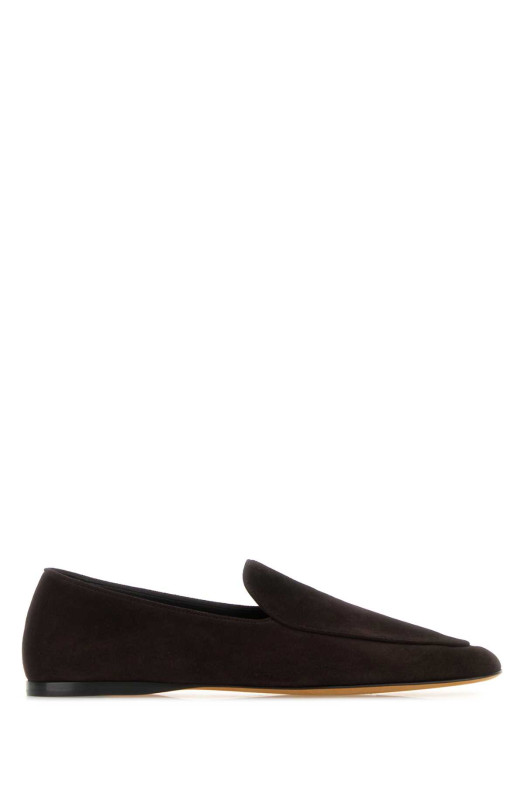 Dark brown suede Awar loafers THE ROW (F1559L303)