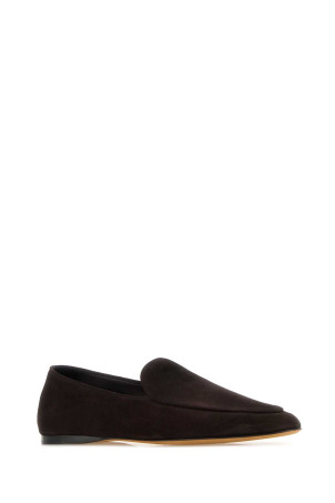Dark brown suede Awar loafers THE ROW (F1559L303)