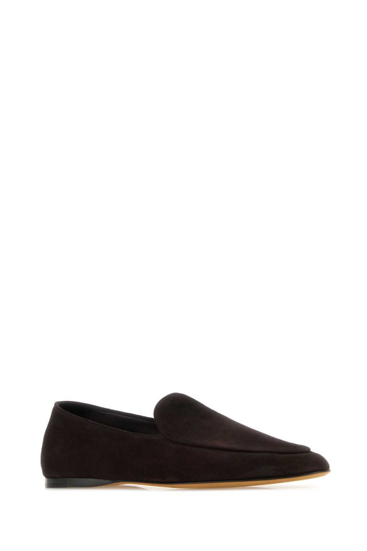 Dark brown suede Awar loafers THE ROW (F1559L303)