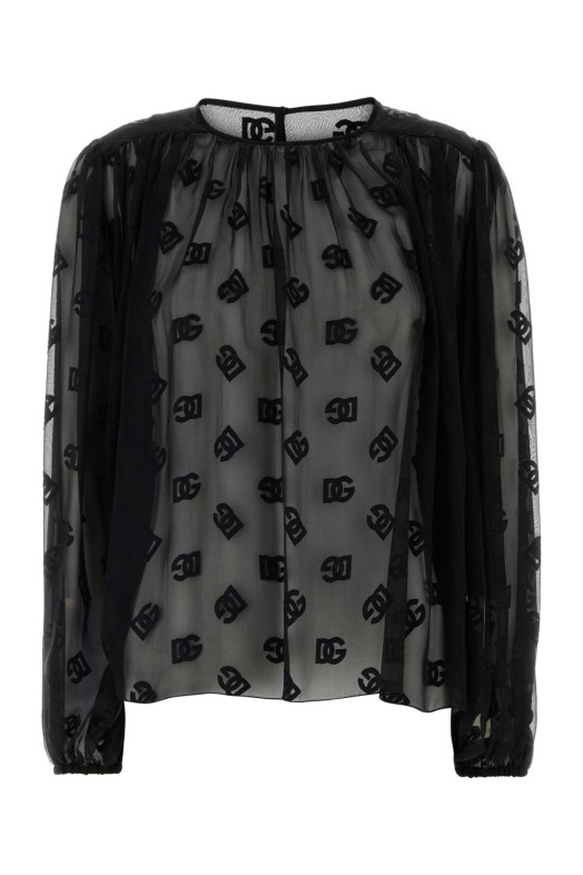 Black organza blouse Black DOLCE & GABBANA (F7AD3TFJTBR)