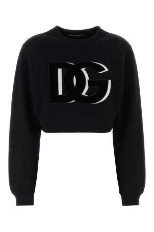 Black cotton blend sweatshirt Black DOLCE & GABBANA (F9P40ZHU7HV)