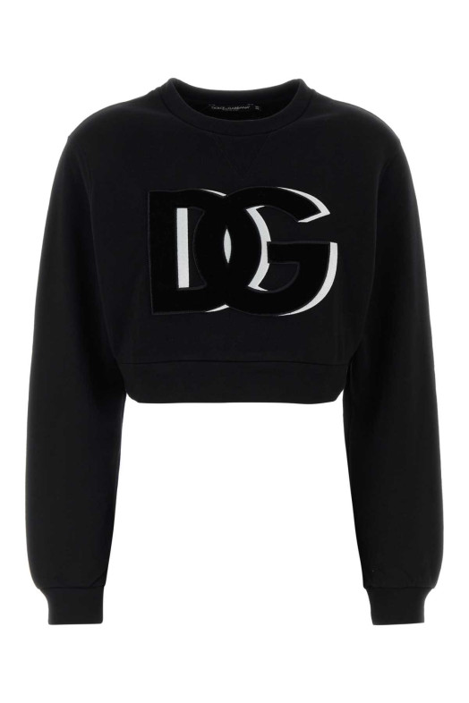 Black cotton blend sweatshirt Black DOLCE & GABBANA (F9P40ZHU7HV)