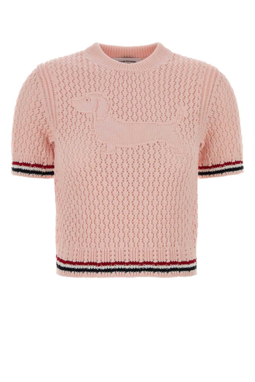 Pink crochet sweater THOM BROWNE (FKA511AY3062)