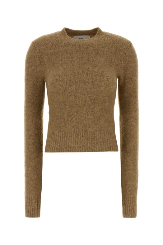 Camel stretch alpaca blend sweater AMI (FKS824KN0021)