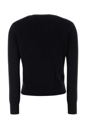Black wool sweater White AMI (FKS826001)
