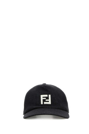 Black denim baseball cap Black FENDI (FXQ768ATQJ)