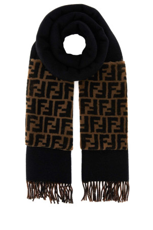 Black wool blend scarf Black FENDI (FXT276A2OH)