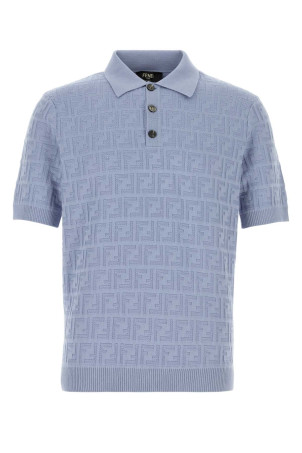 Powder blue cotton polo shirt FENDI (FZC162AUW0)