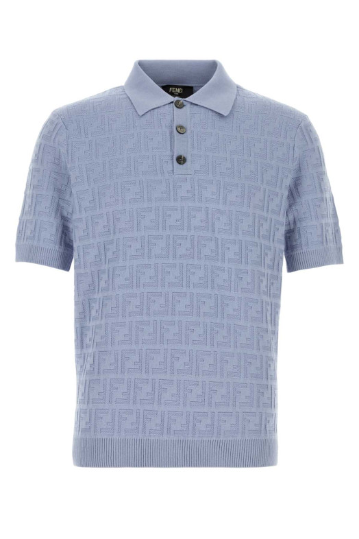 Powder blue cotton polo shirt FENDI (FZC162AUW0)