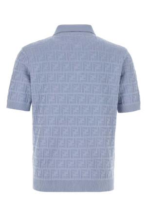 Powder blue cotton polo shirt FENDI (FZC162AUW0)