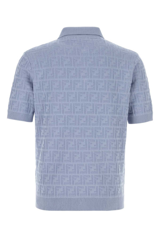 Powder blue cotton polo shirt FENDI (FZC162AUW0)