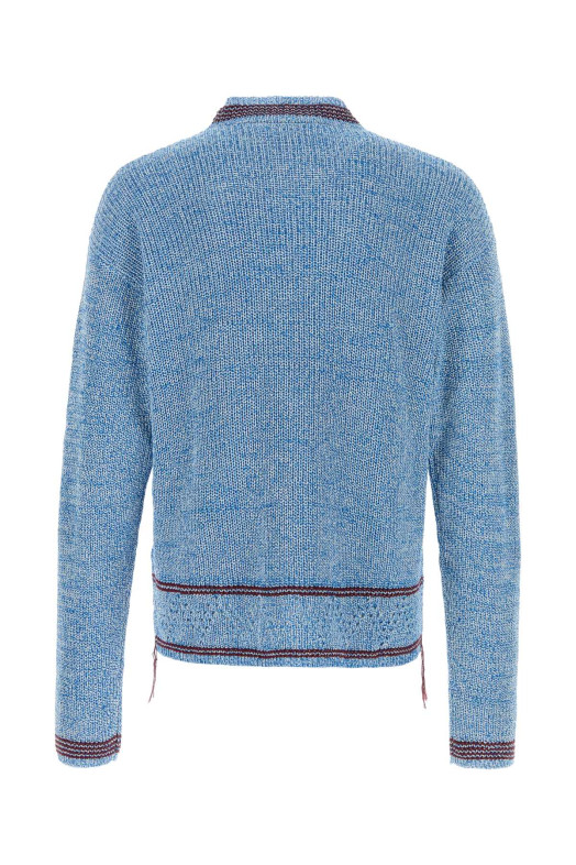 Melange light blue cotton sweater MARNI (GCMG0483Q0UFC601)