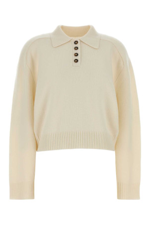 Ivory cashmere oversize Homere polo shirt Beige LOULOU DE SAISON (HOMERELDS)