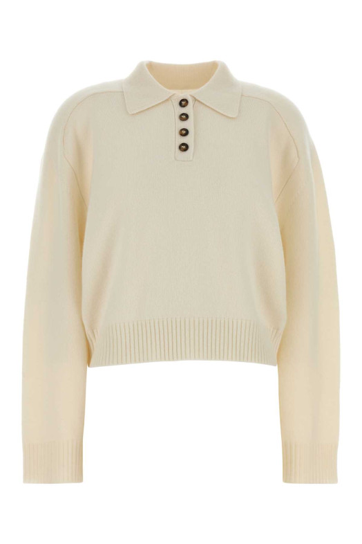 Ivory cashmere oversize Homere polo shirt Beige LOULOU DE SAISON (HOMERELDS)