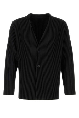 Black polyester cardigan HOMME PLISSE' ISSEY MIYAKE (HP58JD155)