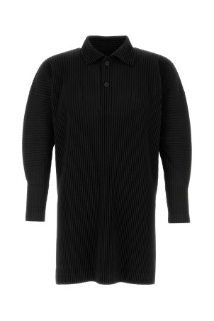 Black polyester polo shirt HOMME PLISSE' ISSEY MIYAKE (HP58JM122)