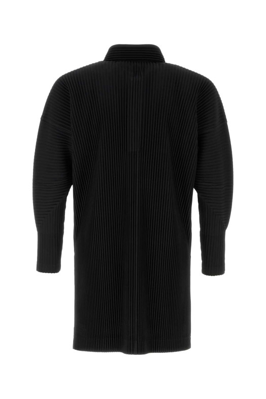 Black polyester polo shirt HOMME PLISSE' ISSEY MIYAKE (HP58JM122)