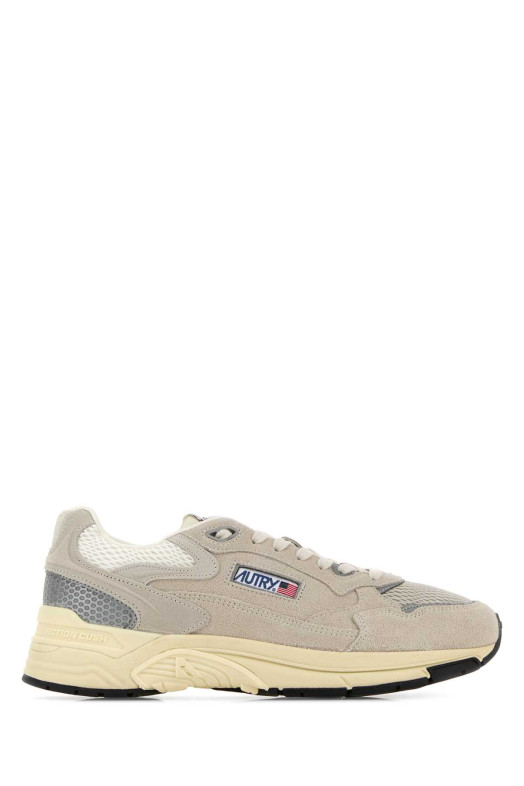 Light grey leather and mesh Hyperway sneakers AUTRY (HYLM)