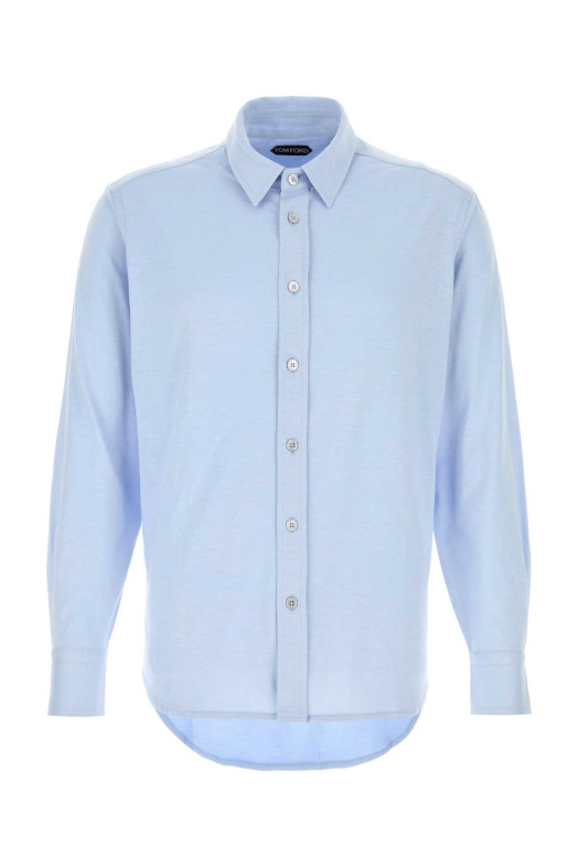 Powder blue silk blend shirt TOM FORD (JBL014JMS026)