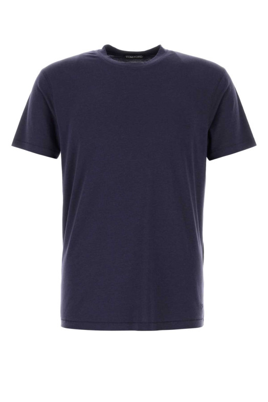 Navy blue lyocell blend t-shirt TOM FORD (JCS004JMT012)