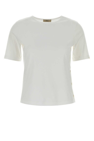 White cotton t-shirt Black HERNO (JG000258DM0152063)