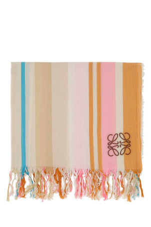 Embroidered cotton beach towel orange LOEWE (K000230X11)