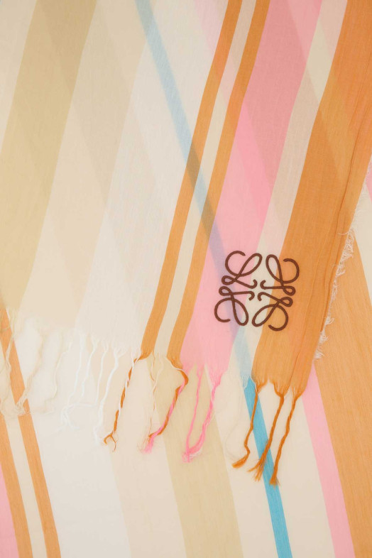 Embroidered cotton beach towel orange LOEWE (K000230X11)