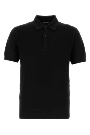 Black piquet polo shirt TOM FORD (KPS033YMS142)