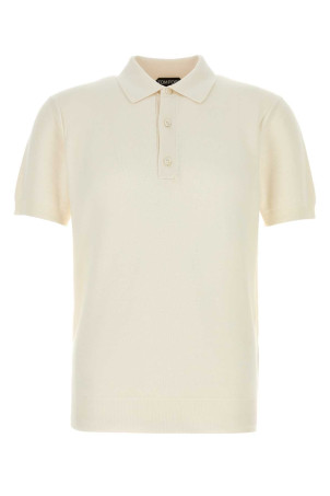 Ivory piquet polo shirt TOM FORD (KPS033YMS142)
