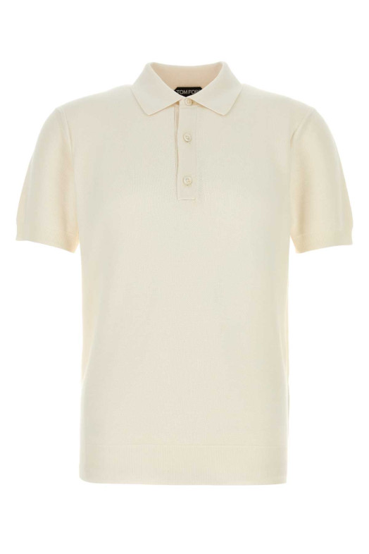 Ivory piquet polo shirt TOM FORD (KPS033YMS142)
