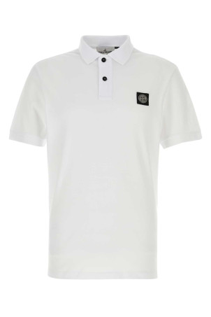 White stretch piquet polo shirt STONE ISLAND (L1S152200008S0017)