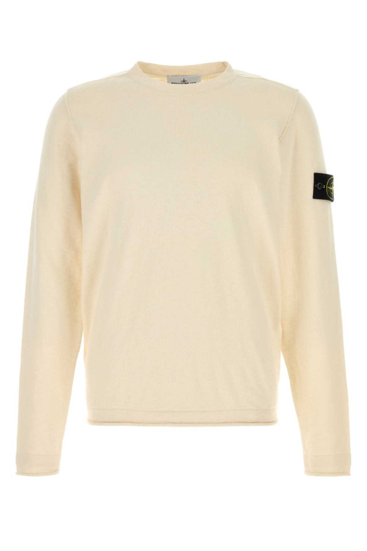 Cream cotton blend sweater White STONE ISLAND (L1S155100052S00B0)