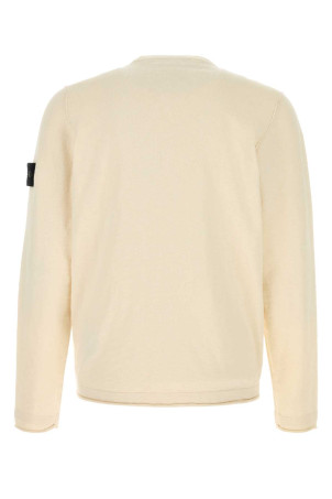 Cream cotton blend sweater White STONE ISLAND (L1S155100052S00B0)