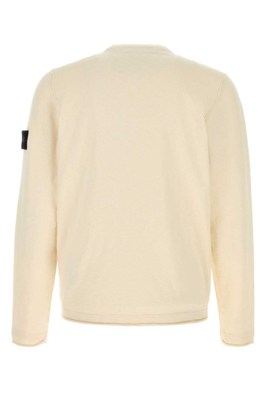Cream cotton blend sweater White STONE ISLAND (L1S155100052S00B0)