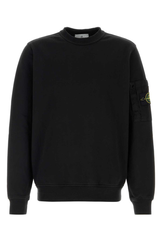 Black cotton sweatshirt Black STONE ISLAND (L1S156100019S0410)
