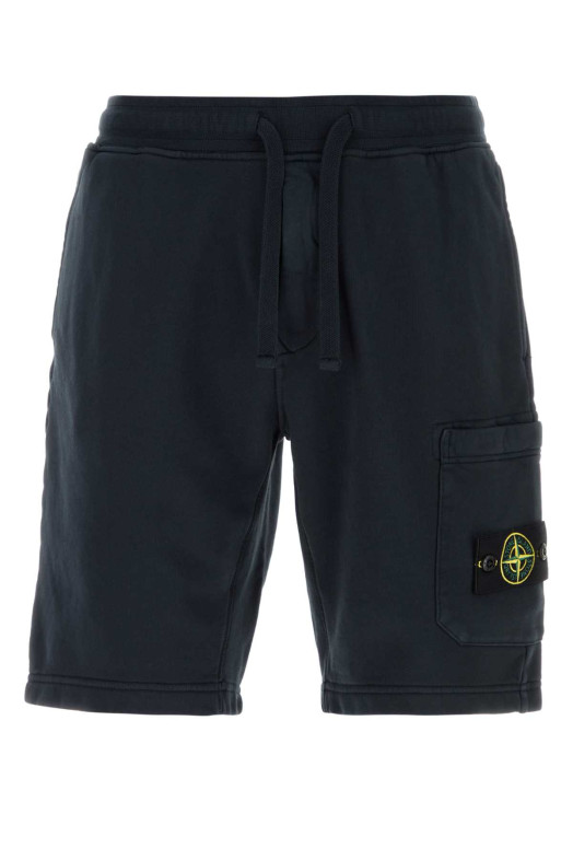 Midnight blue cotton bermuda shorts Black STONE ISLAND (L1S156200011S0051)