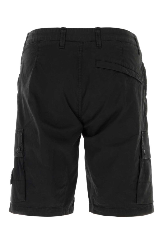 Black stretch cotton bermuda shorts Black STONE ISLAND (L1S15L100019S0A10)