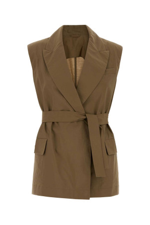 Cappuccino cotton blend vest BRUNELLO CUCINELLI (M0F797758)