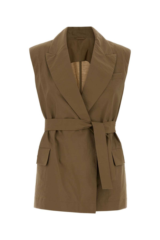 Cappuccino cotton blend vest BRUNELLO CUCINELLI (M0F797758)