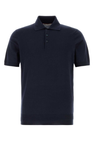 Navy blue cotton polo shirt BRUNELLO CUCINELLI (M29800125)