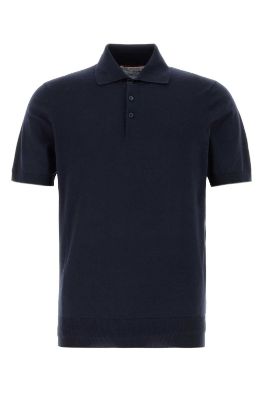 Navy blue cotton polo shirt BRUNELLO CUCINELLI (M29800125)