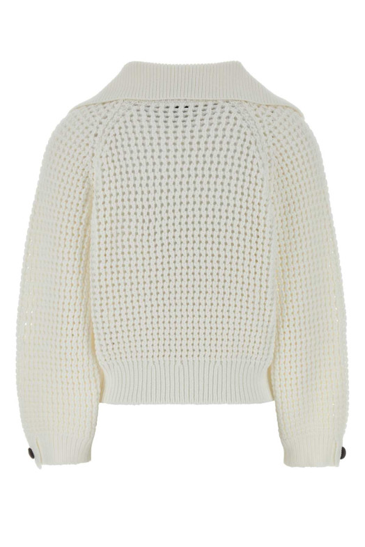 White cotton blend sweater BRUNELLO CUCINELLI (M89302602)