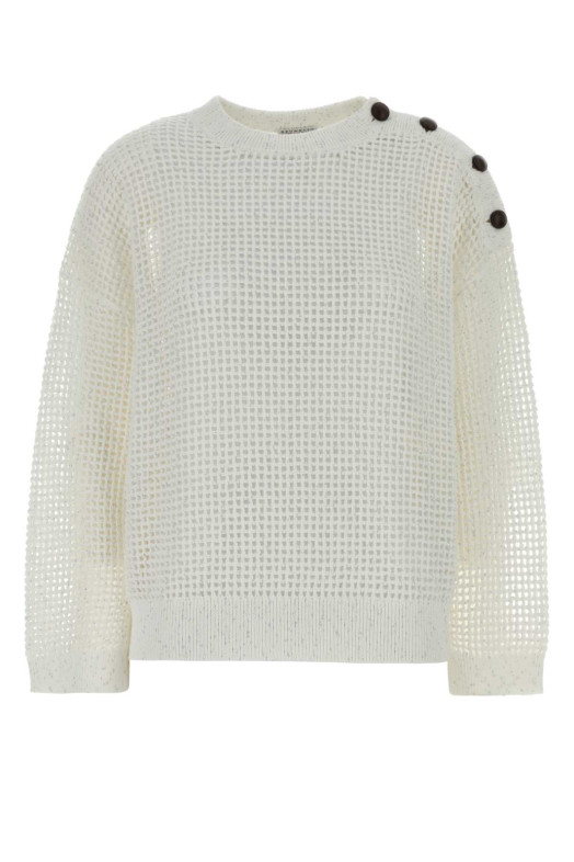 White crochet sweater BRUNELLO CUCINELLI (MDV762120)
