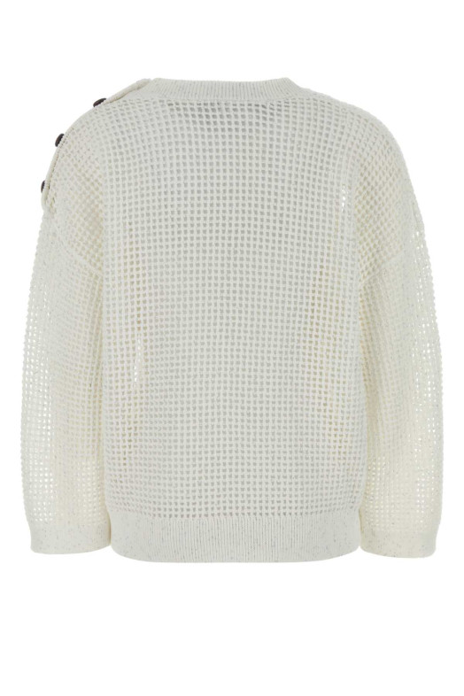 White crochet sweater BRUNELLO CUCINELLI (MDV762120)