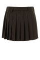 Chocolate wool mini skirt MIU MIU (MG2348SOOO180R)