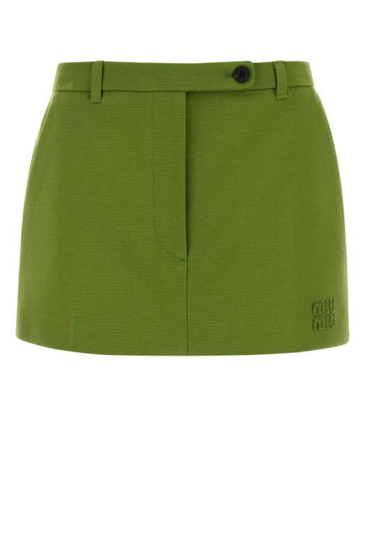 Green stretch jersey mini skirt MIU MIU (MG2573SOOO18FQ)