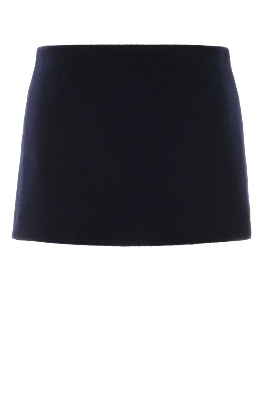 Midnight blue wool blend reversible mini skirt MIU MIU (MG2595SOOO181B)